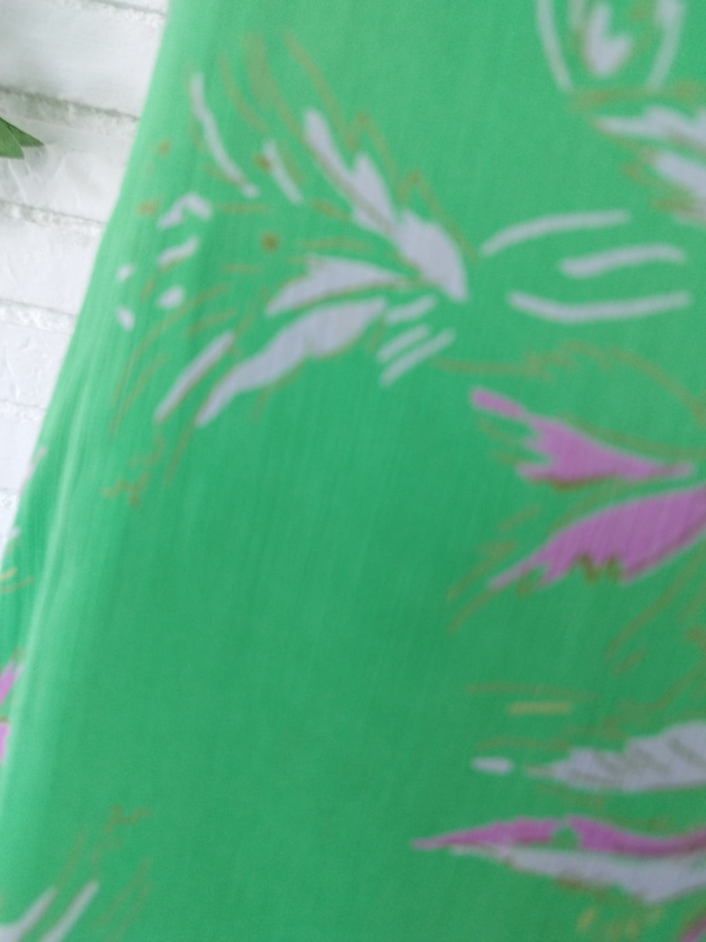 Vintage 90s Slip Dress — Green Floral, Rose Sequins & Loose Fit
