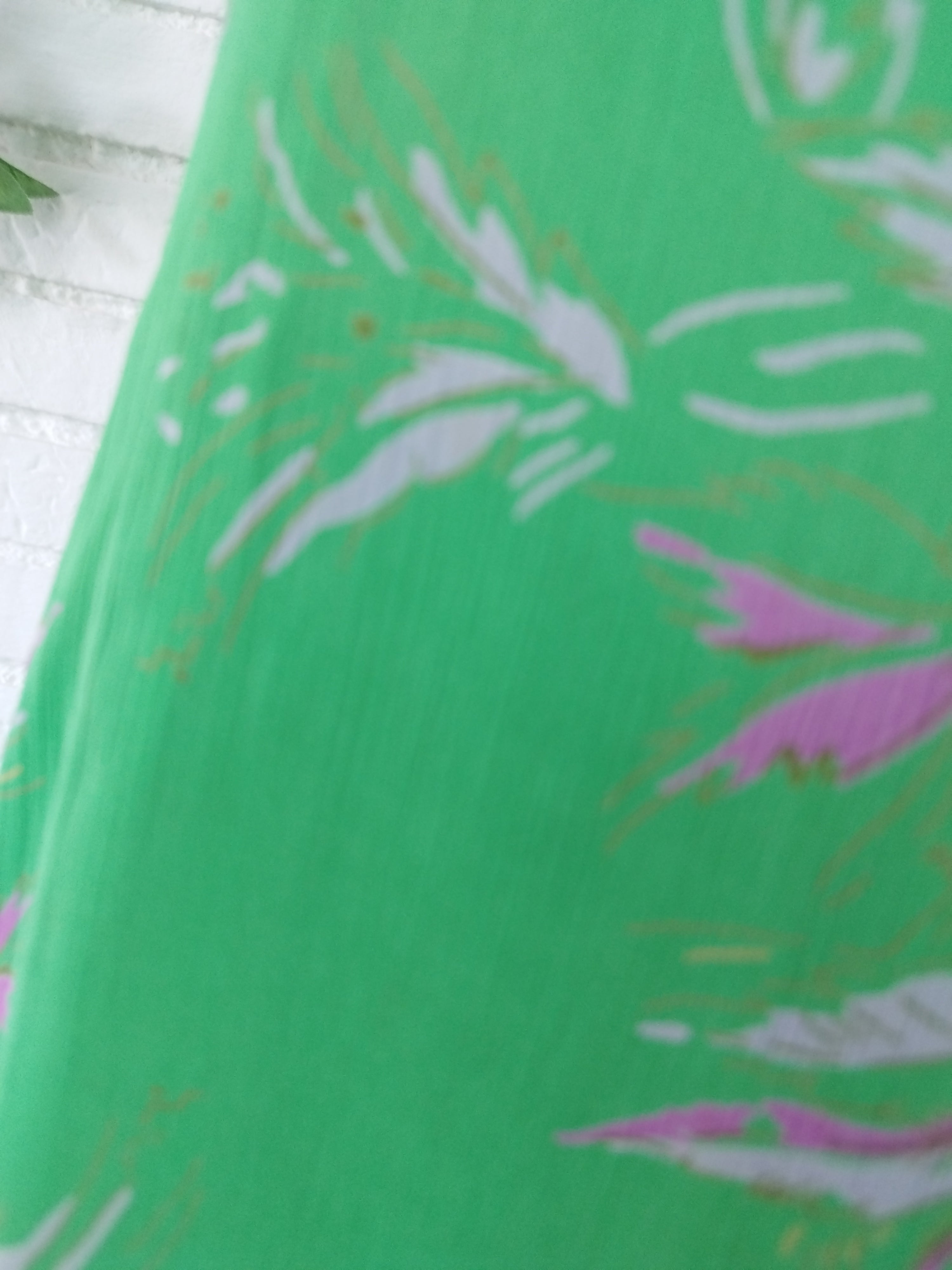 Vintage 90s Slip Dress — Green Floral, Rose Sequins & Loose Fit