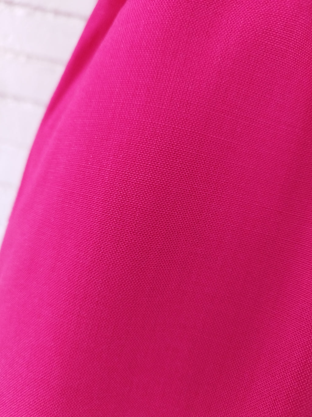 Vintage 90s Fuchsia Maxi Slip Dress — Linen-Look Fabric, Green Ribbon Waist, Ruffled Hem & Handmade