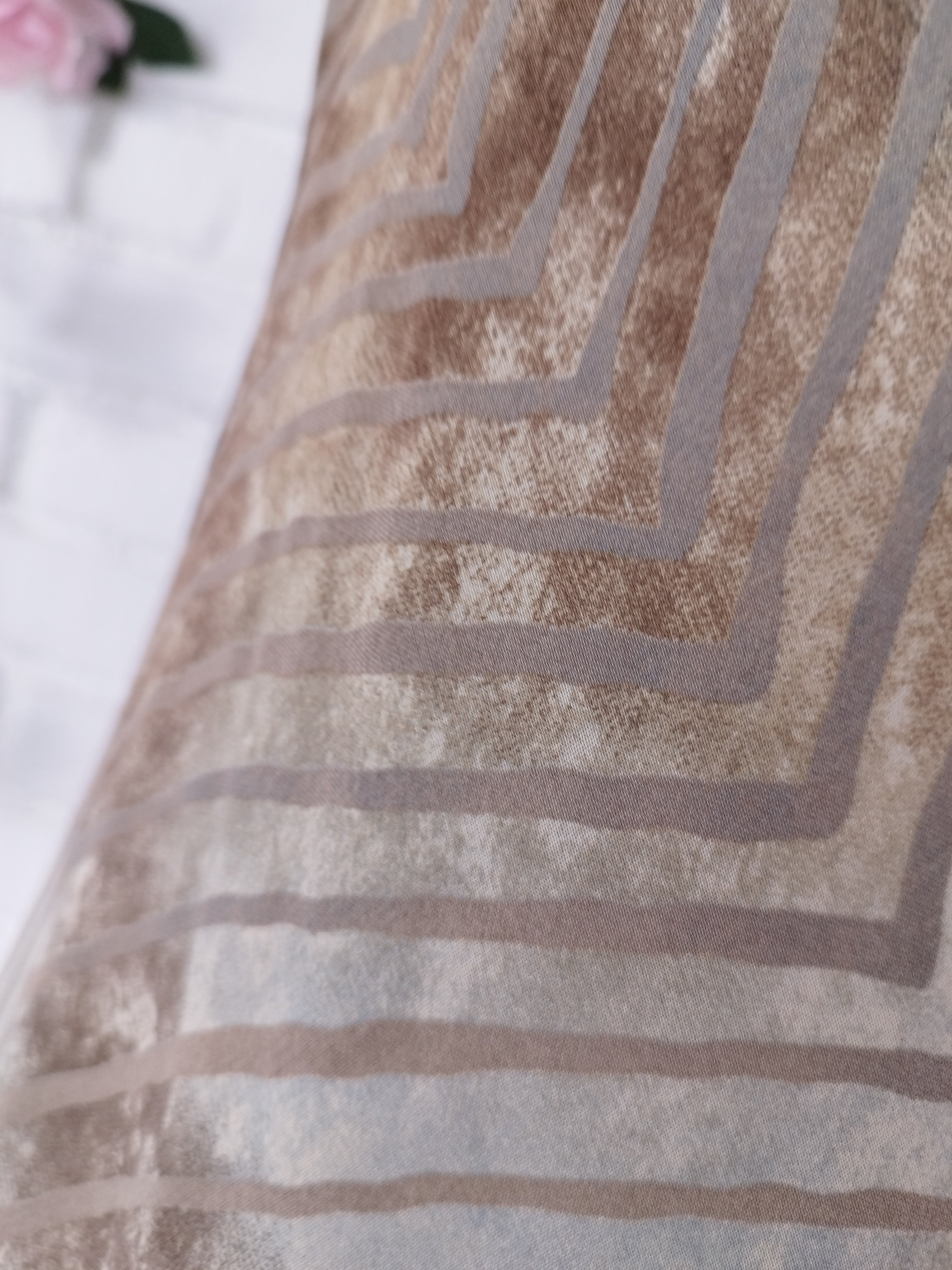 Vintage 2000s Y2K Midi Dress — Draped Neck, Asymmetric Stripe &amp; Fluid Chiffon