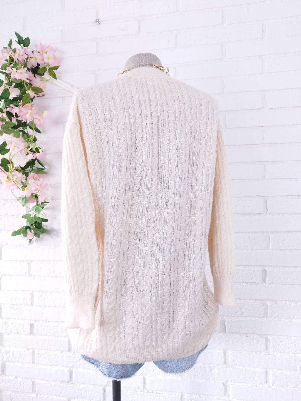 Cardigan MANGO con Lama Largo Punto Trenzado