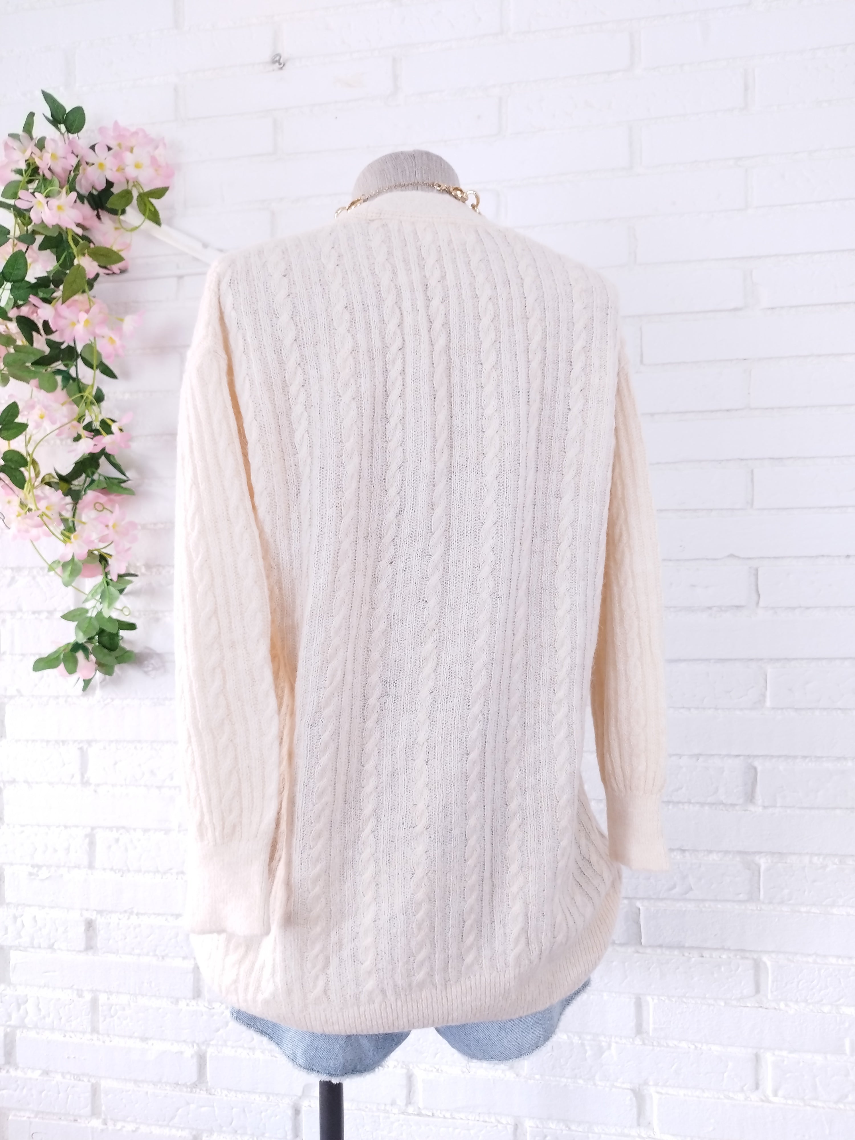 Cardigan MANGO con Lama Largo Punto Trenzado