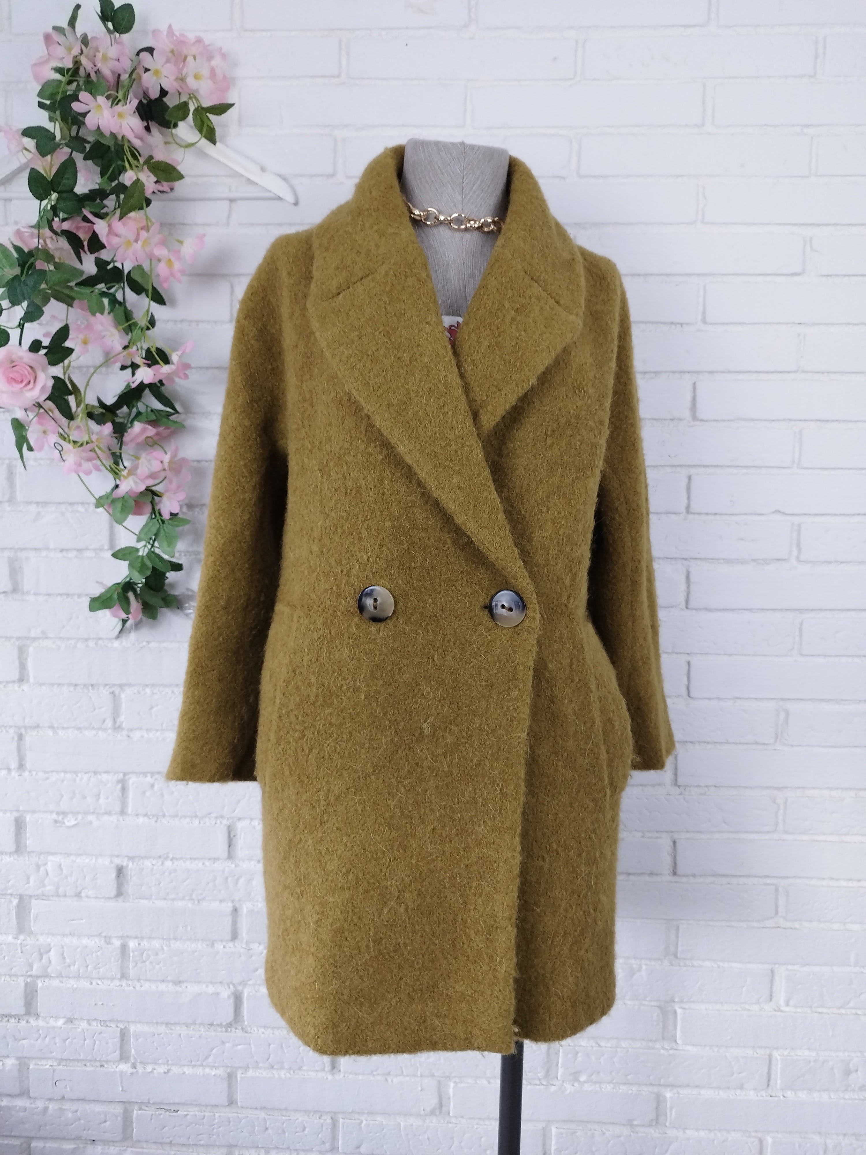 Abrigo MASSIMO DUTTI Grueso Alpaca Mohair  cruzado Oversize