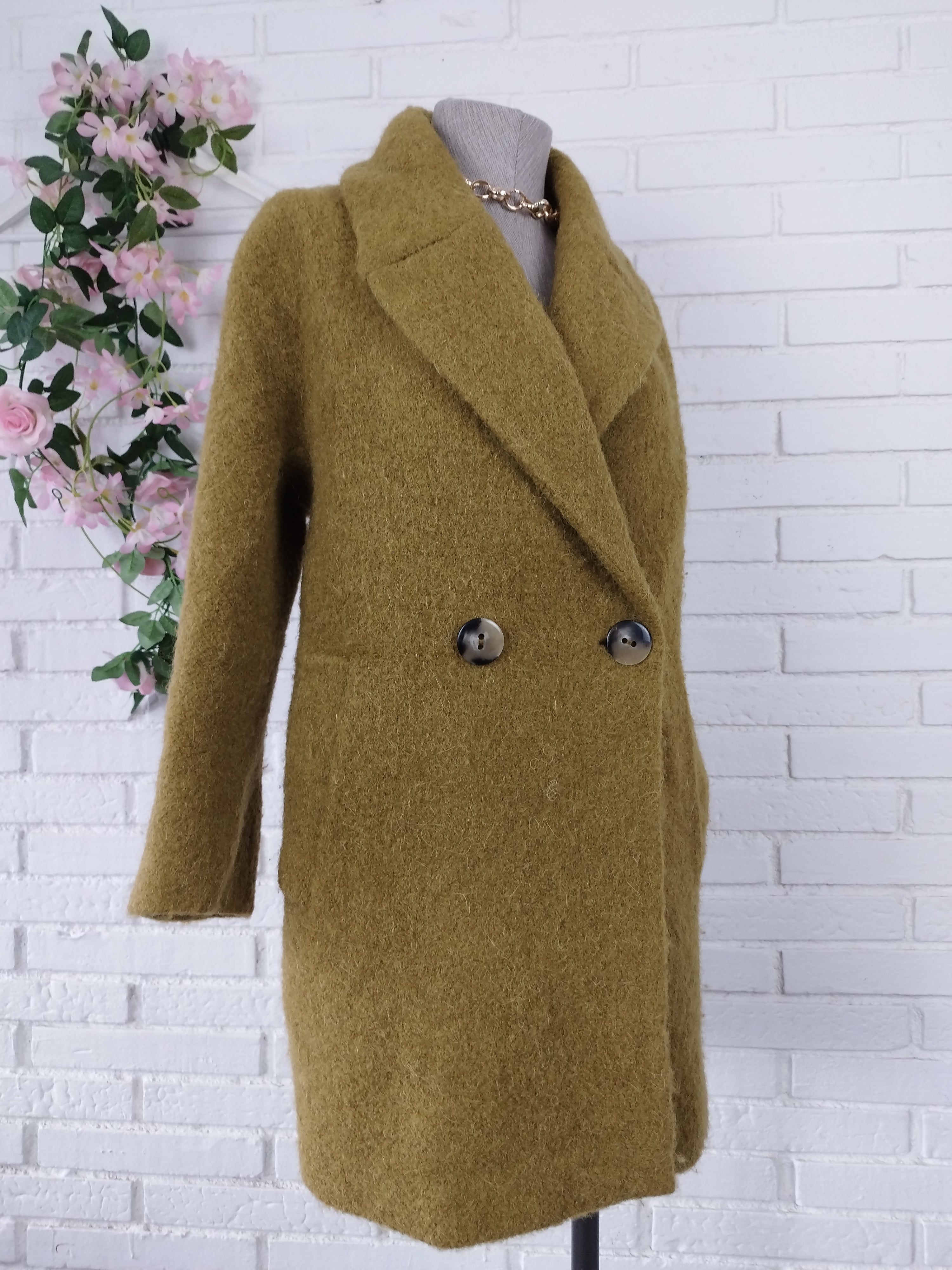 Abrigo MASSIMO DUTTI Grueso Alpaca Mohair  cruzado Oversize