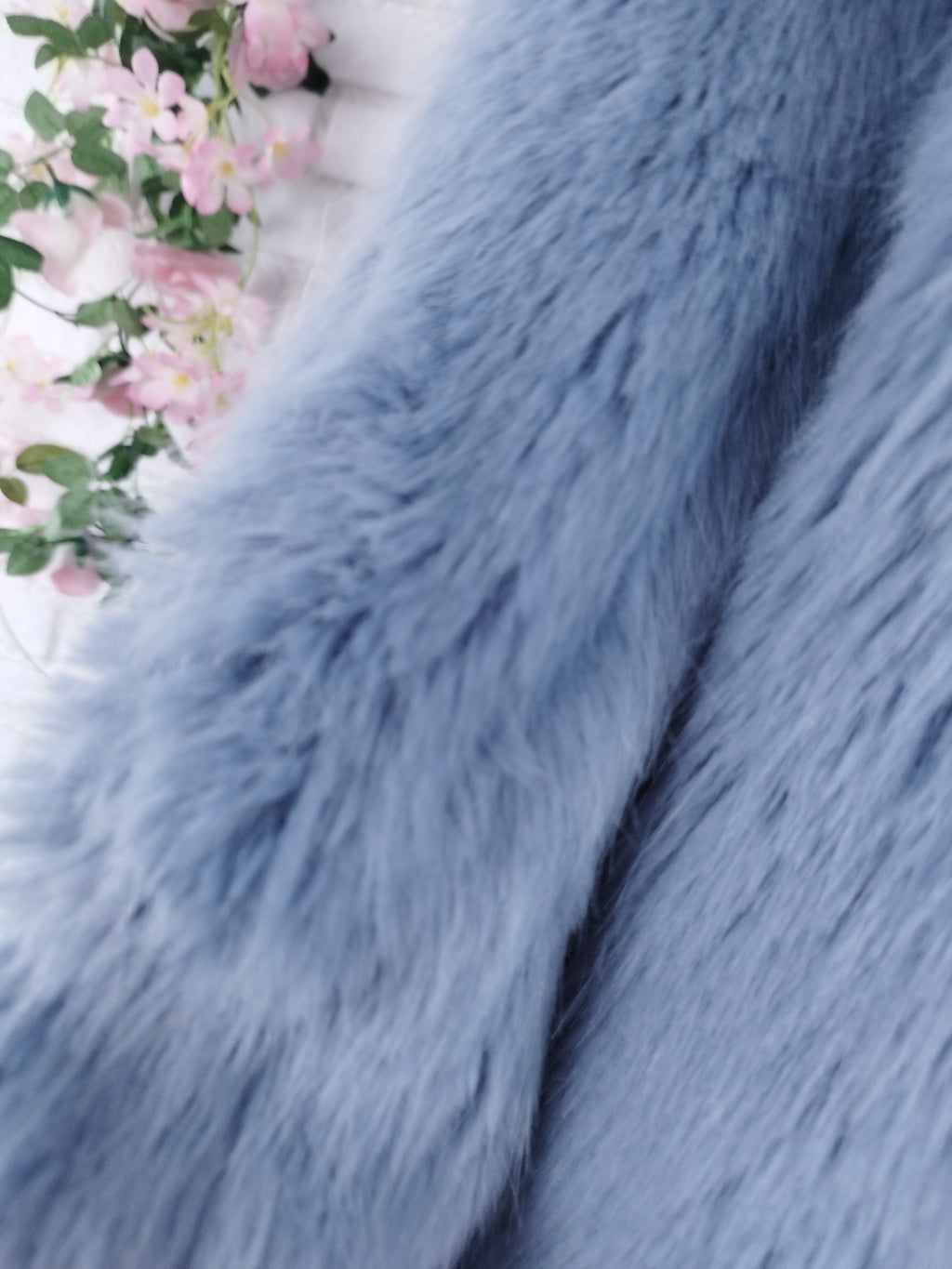 Vintage 2000s Y2K Denim Jacket — Light Blue Faux Fur Street Style Basic Outfit Upgrade