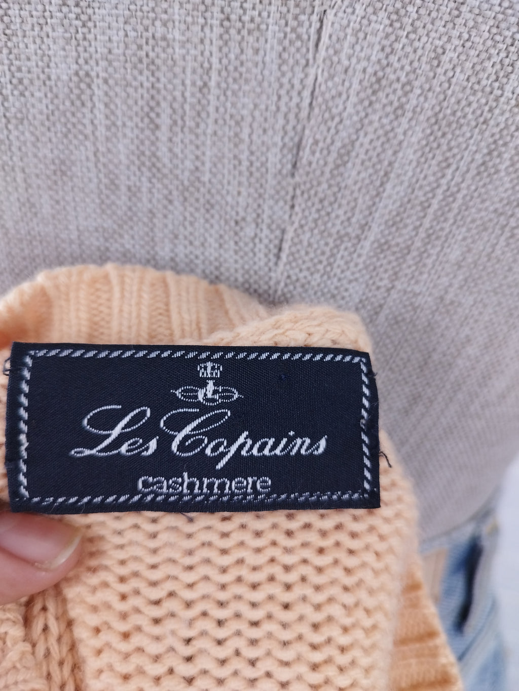 Vintage 90s Cashmere Knit Sweater — Made in Italy, Round Neck & Cable Design