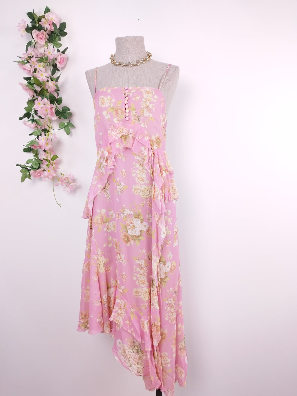 Vestido ZARA Lencero Volantes Espalda Descubierta