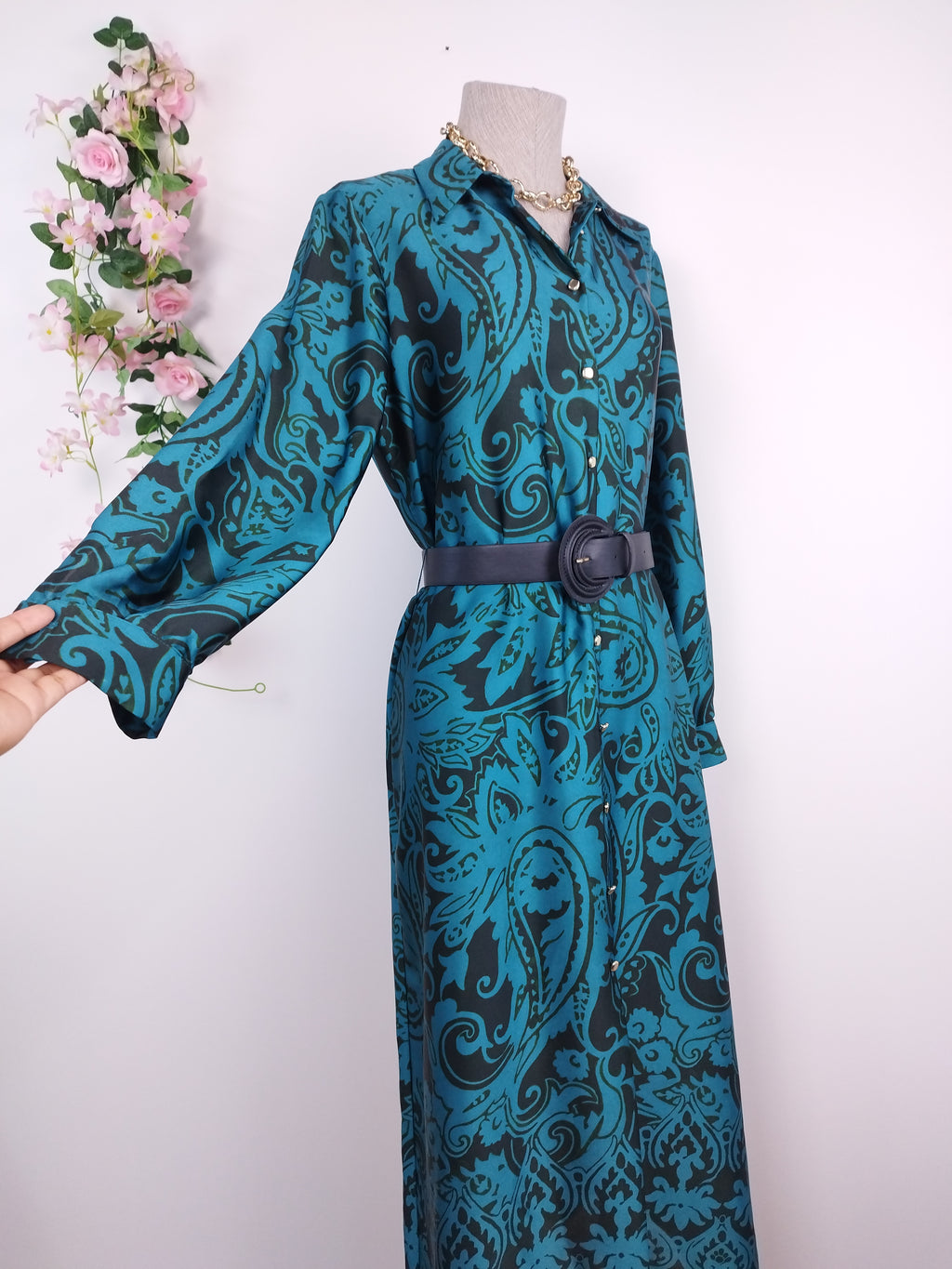 Vestido ZARA Largo Camisero satinado