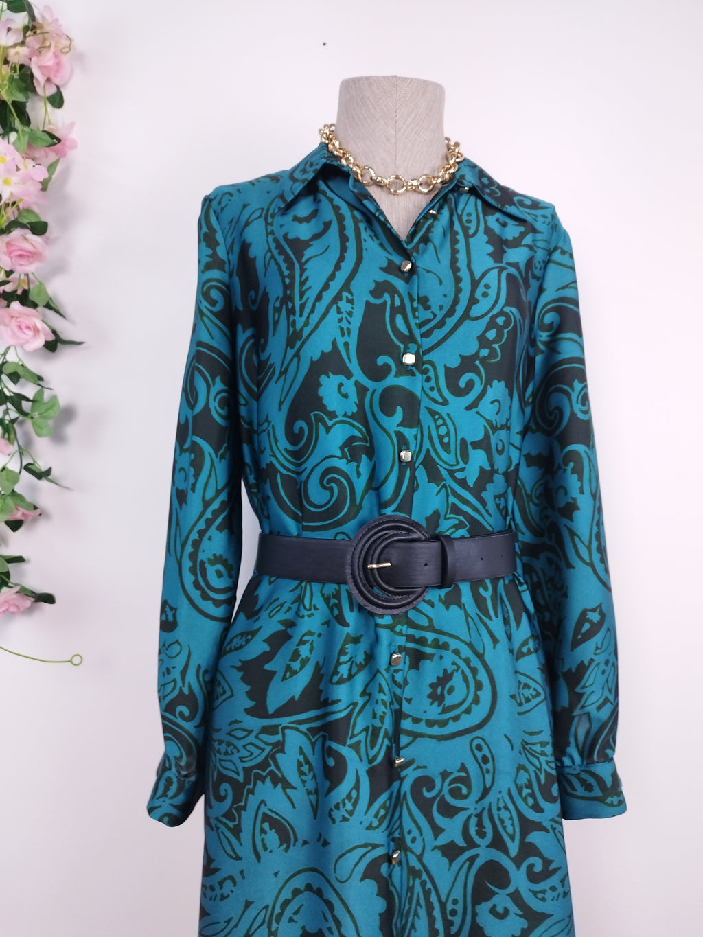 Vestido ZARA Largo Camisero satinado