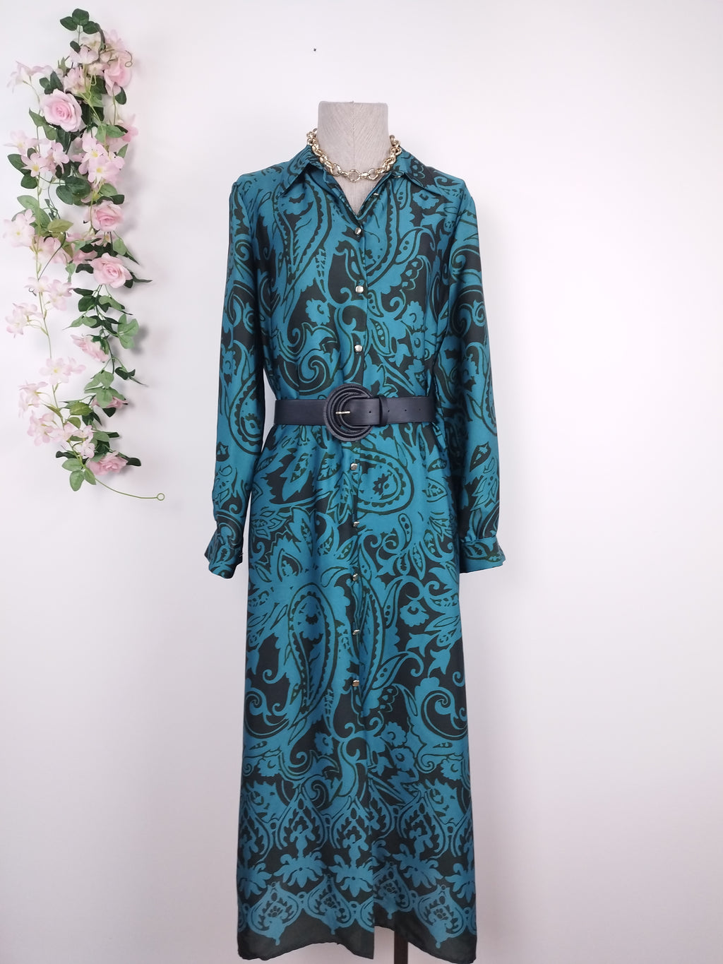 Vestido ZARA Largo Camisero satinado