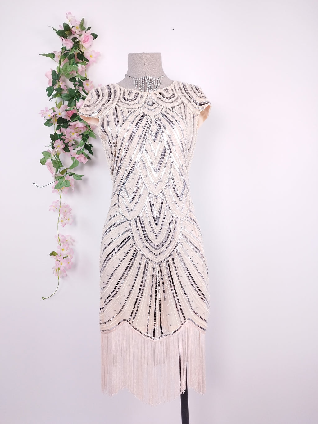 Vestido PRETTYGUIDE Fiesta Lentejuelas Flecos Retro Style