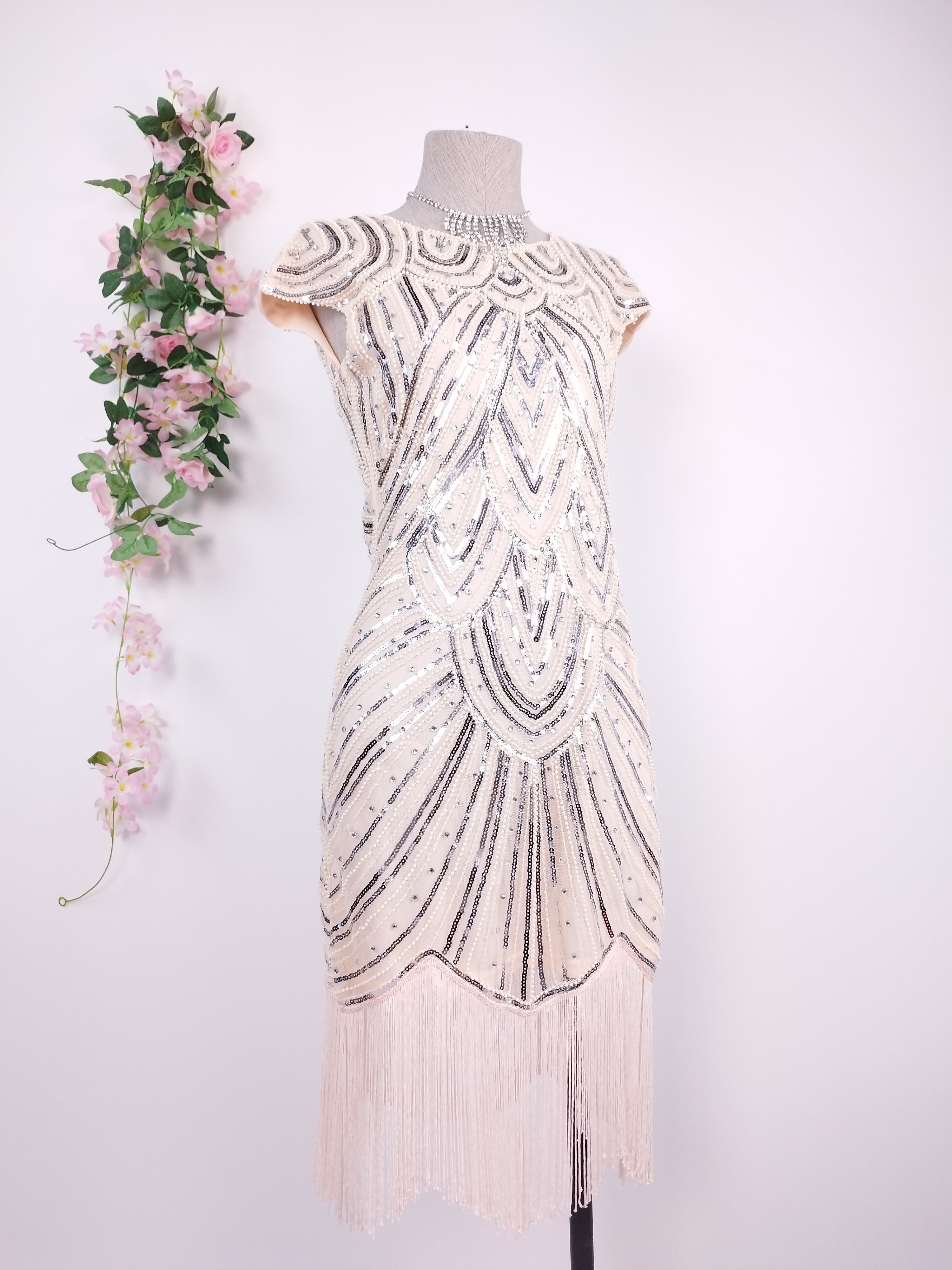 Vestido PRETTYGUIDE Fiesta Lentejuelas Flecos Retro Style