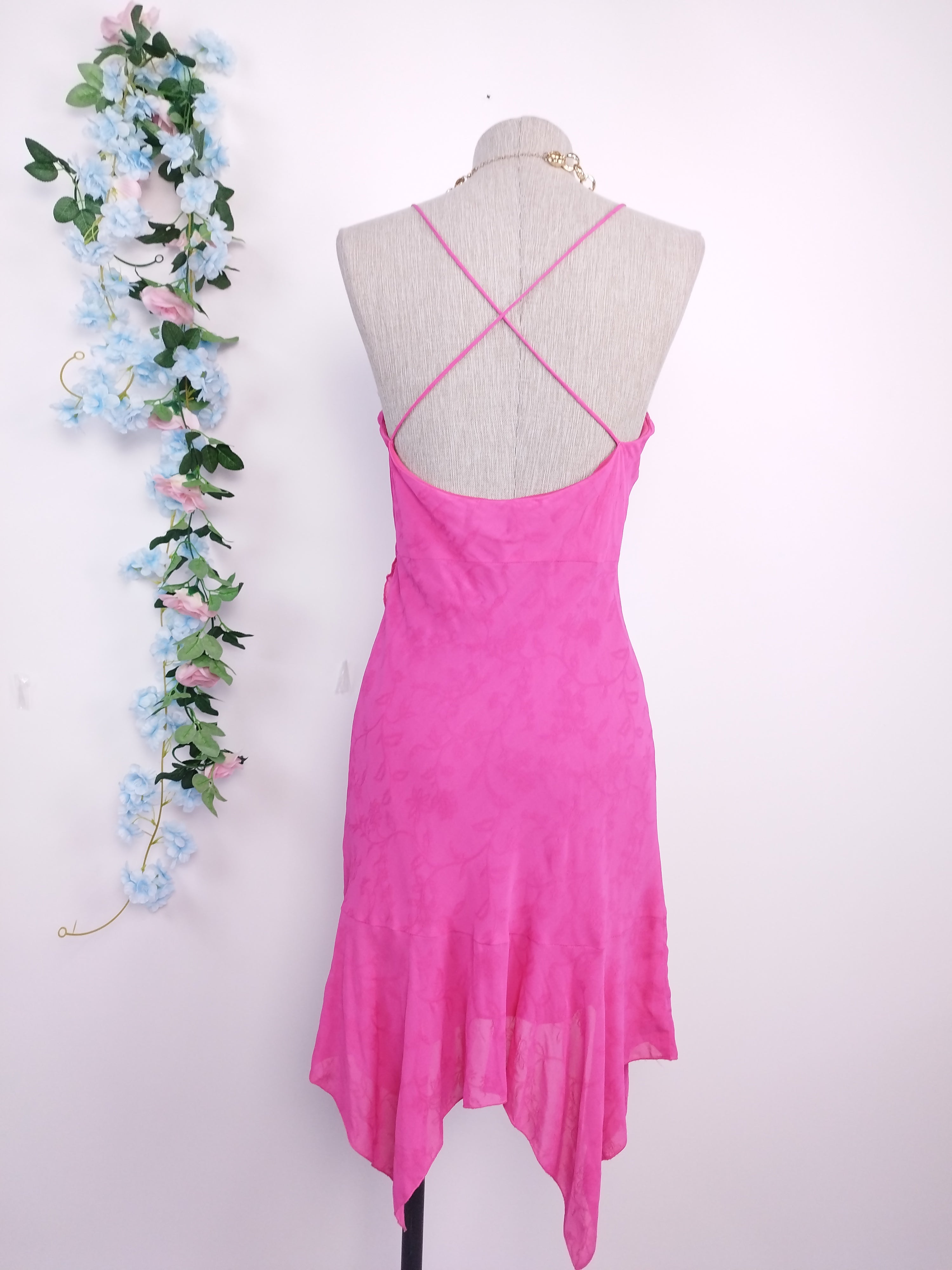 Vestido VINTAGE 90s Lencero Asimétrico volantes