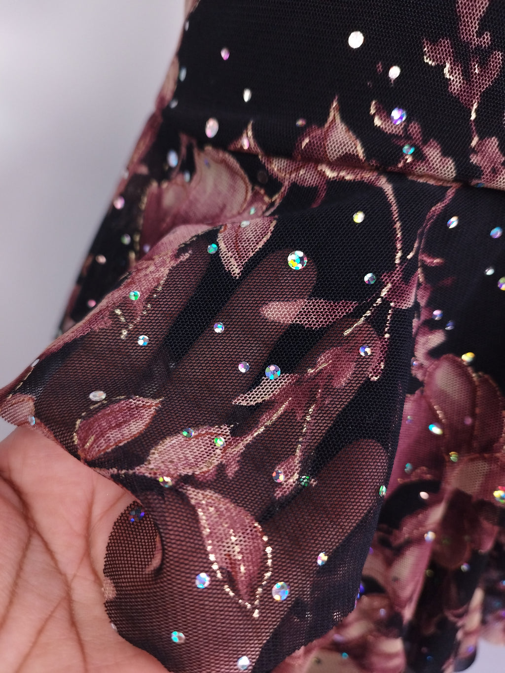 Vintage 2000s Y2K Tulle Dress — Strapless or Strappy, Floral & Iridescent Glitter
