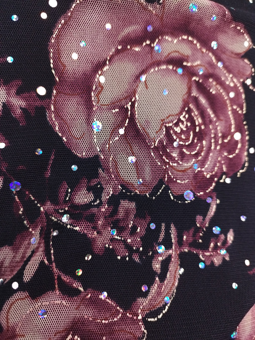 Vintage 2000s Y2K Tulle Dress — Strapless or Strappy, Floral & Iridescent Glitter