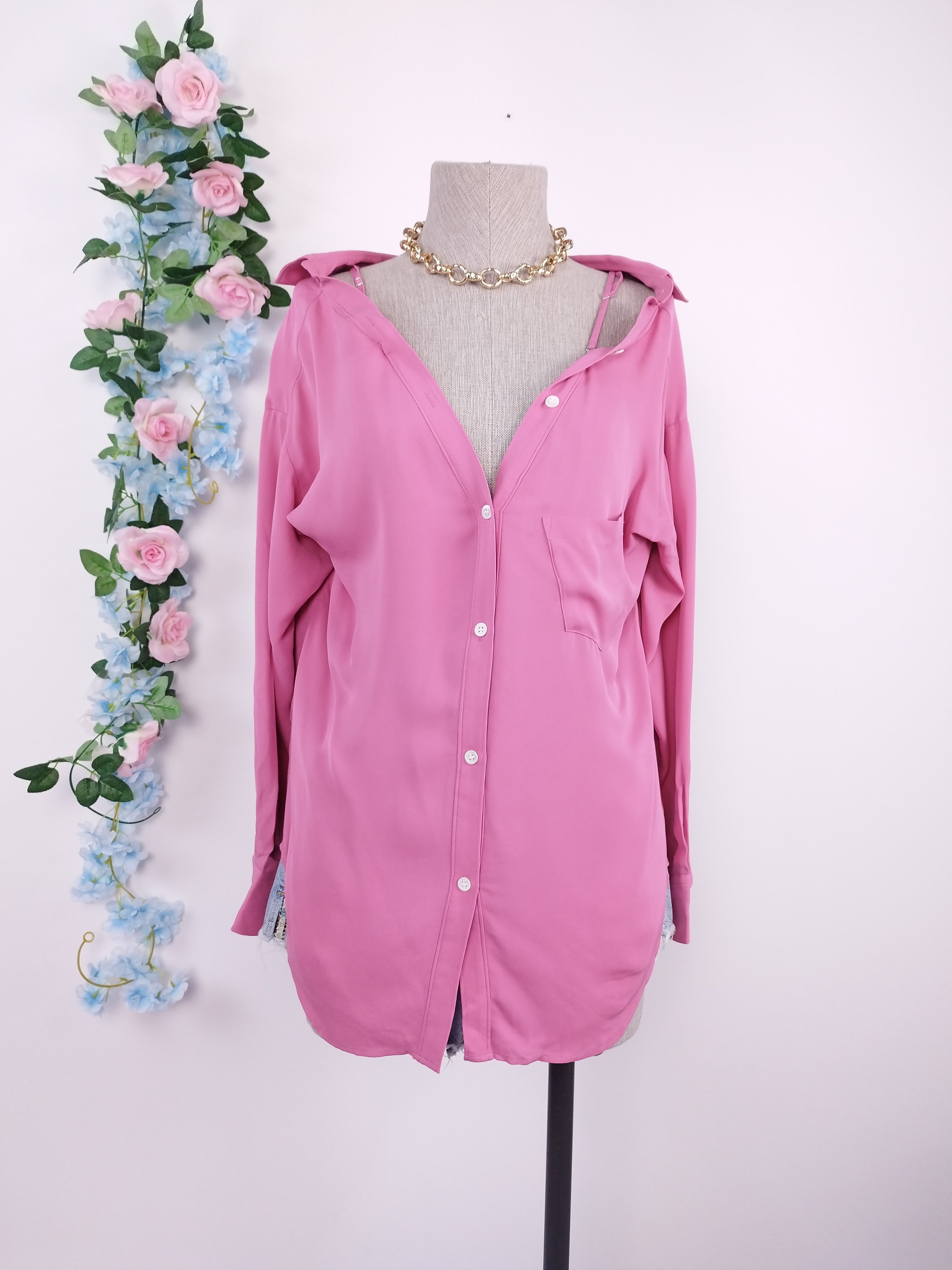 Blusa THEORY Manga larga con tirantes