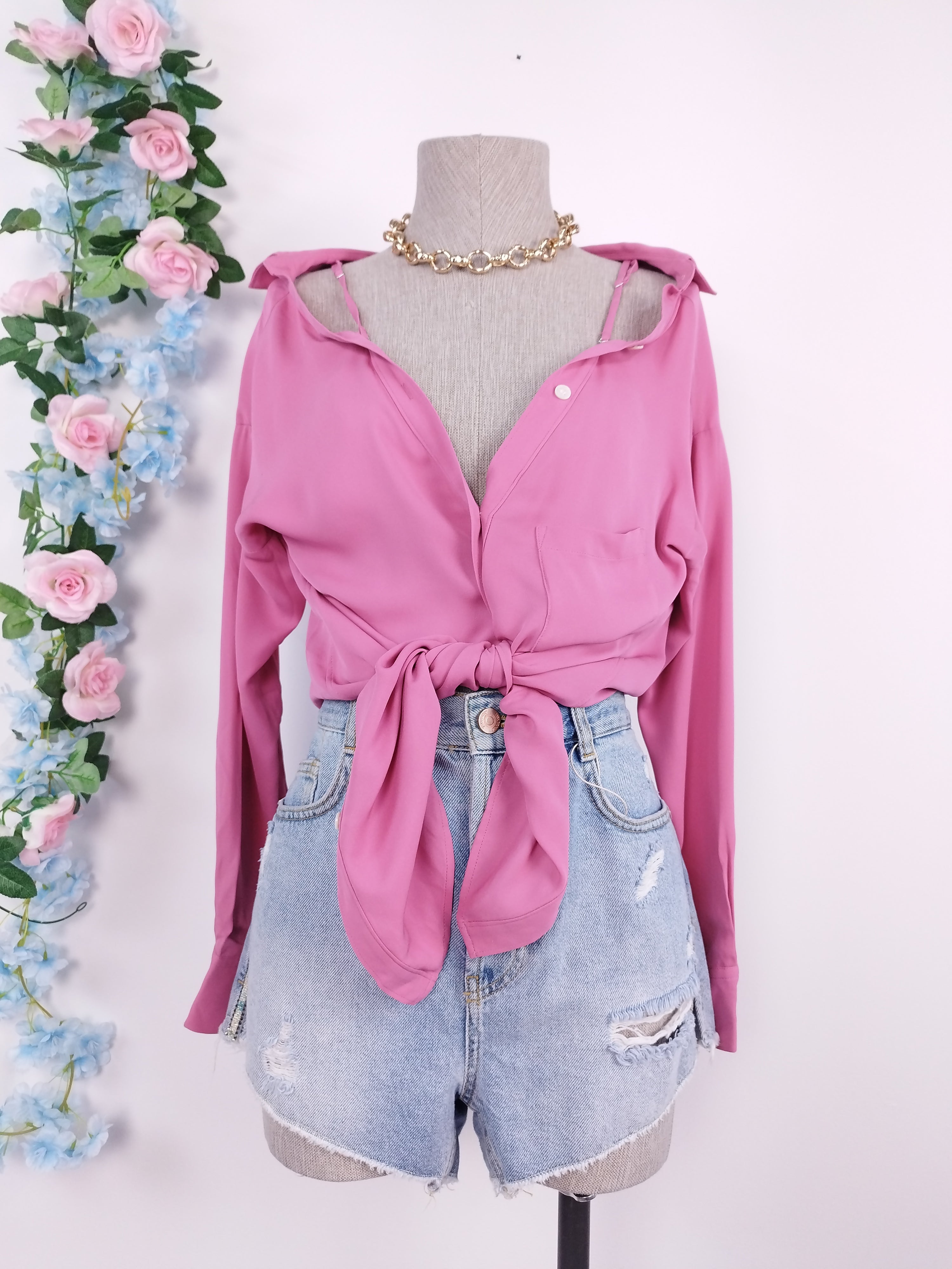 Blusa THEORY Manga larga con tirantes