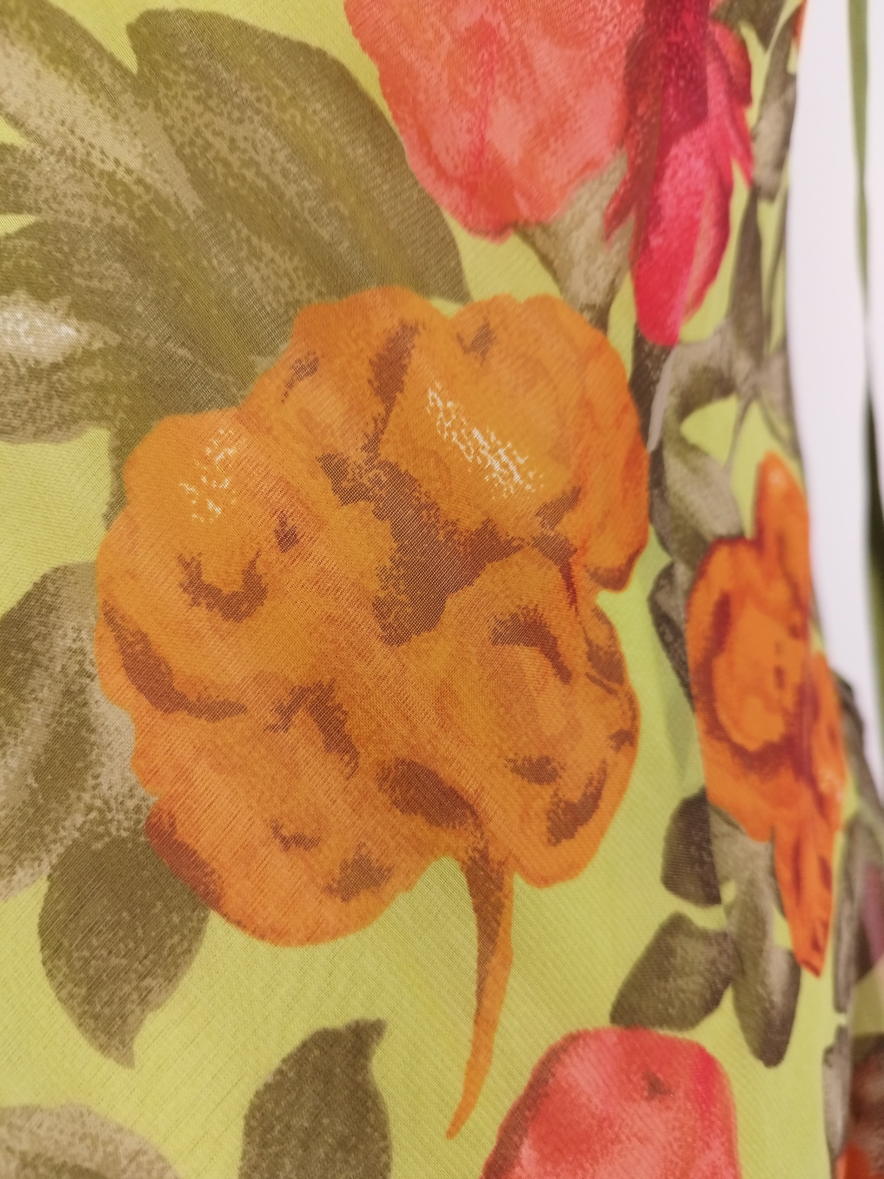 Vintage 2000s Y2K Midi Dress — Asymmetric Neck, Floral Print & Ruffled Hem